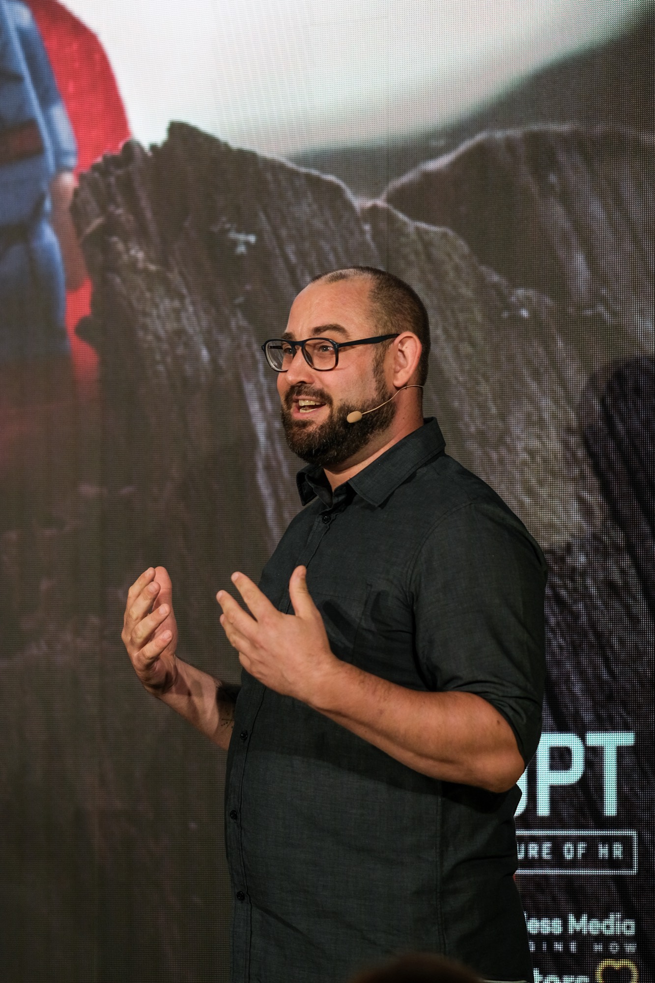 Andre van Kempen speaking on stage at DISRUPT HR Belgrade